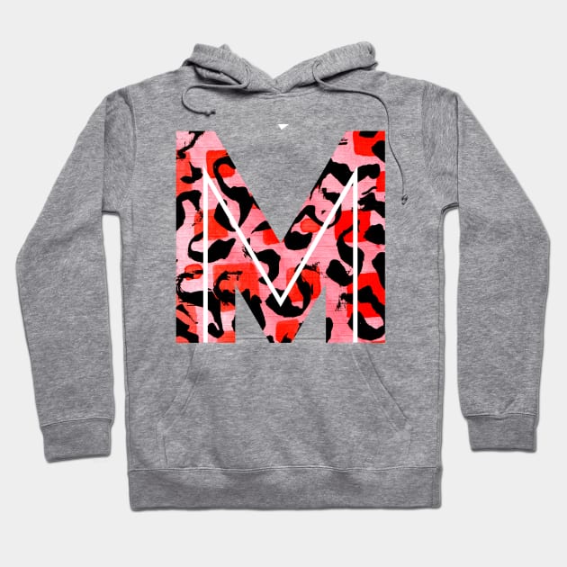 Abstract Letter M Watercolour Leopard Print Alphabet Hoodie by Squeeb Creative